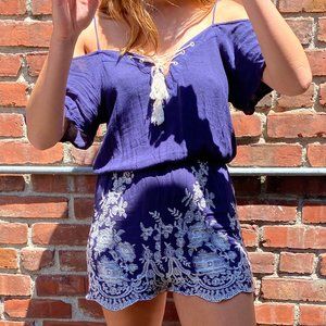 Casual Embroidered Romper